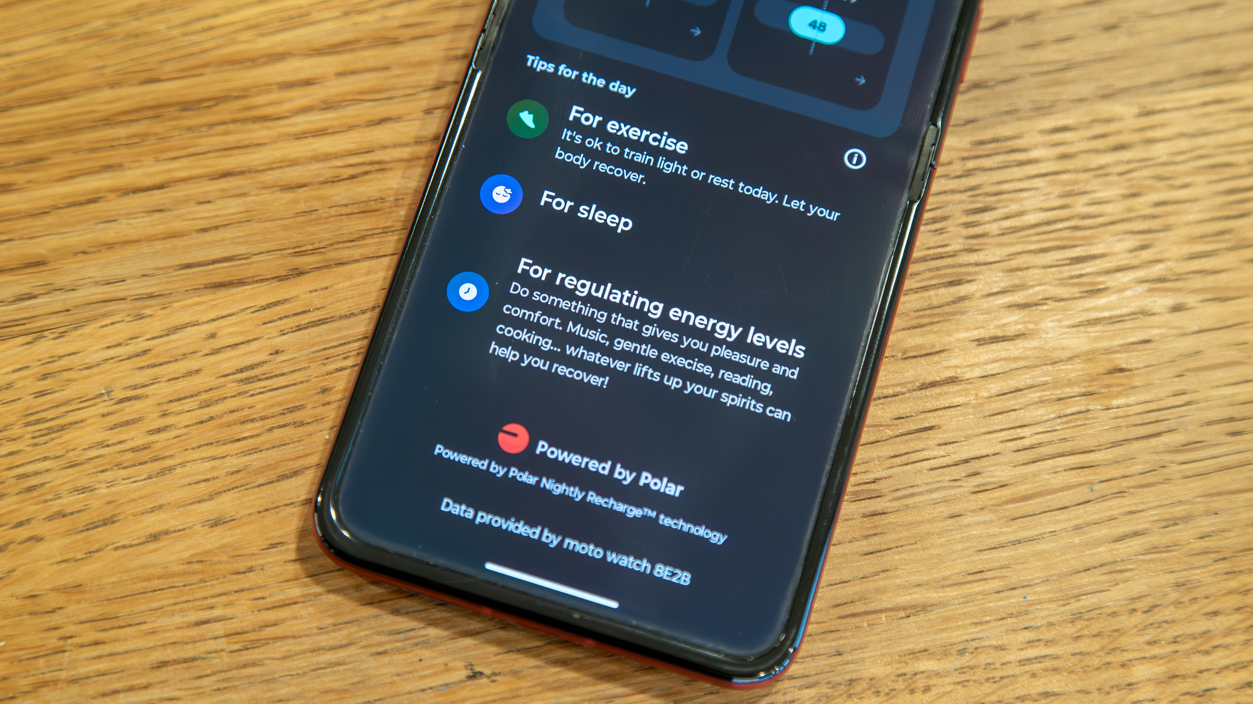 Moto Watch Nightly Recharge tips