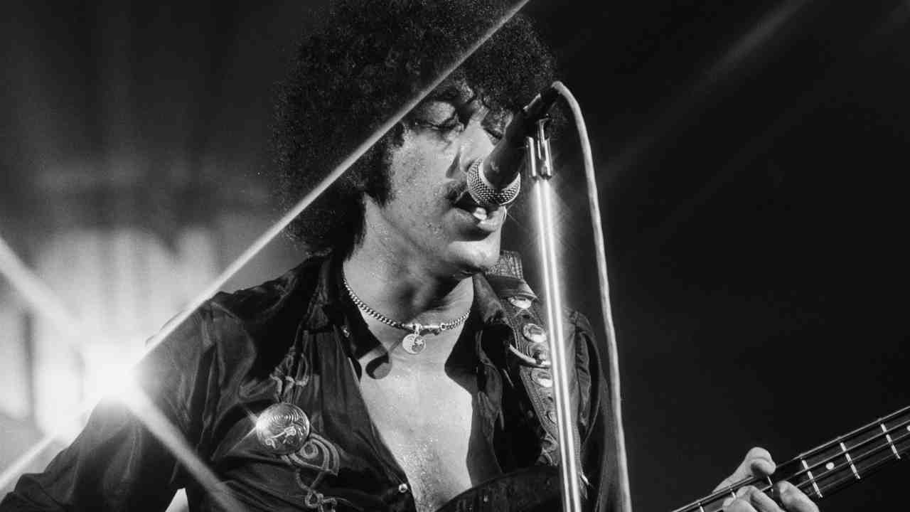 Thin Lizzy&rsquo;s Phil Lynott performing onstage in the 1970s