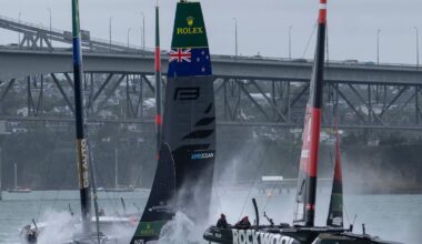 SailGP Auckland: Live updates as Black Foils, France crash pushes league to race in split fleet format