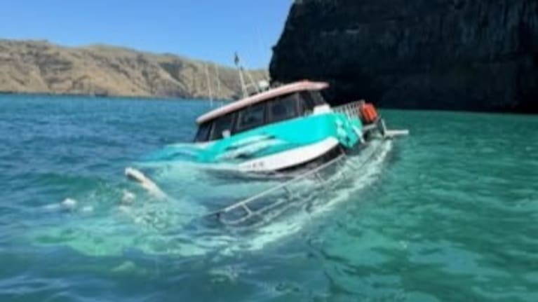 A grounding near the Akaroa Heads triggered a rapid evacuation after the vessel started flooding and smoking.
