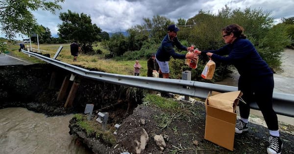'Lifeline' road gouged out by raging floodwaters