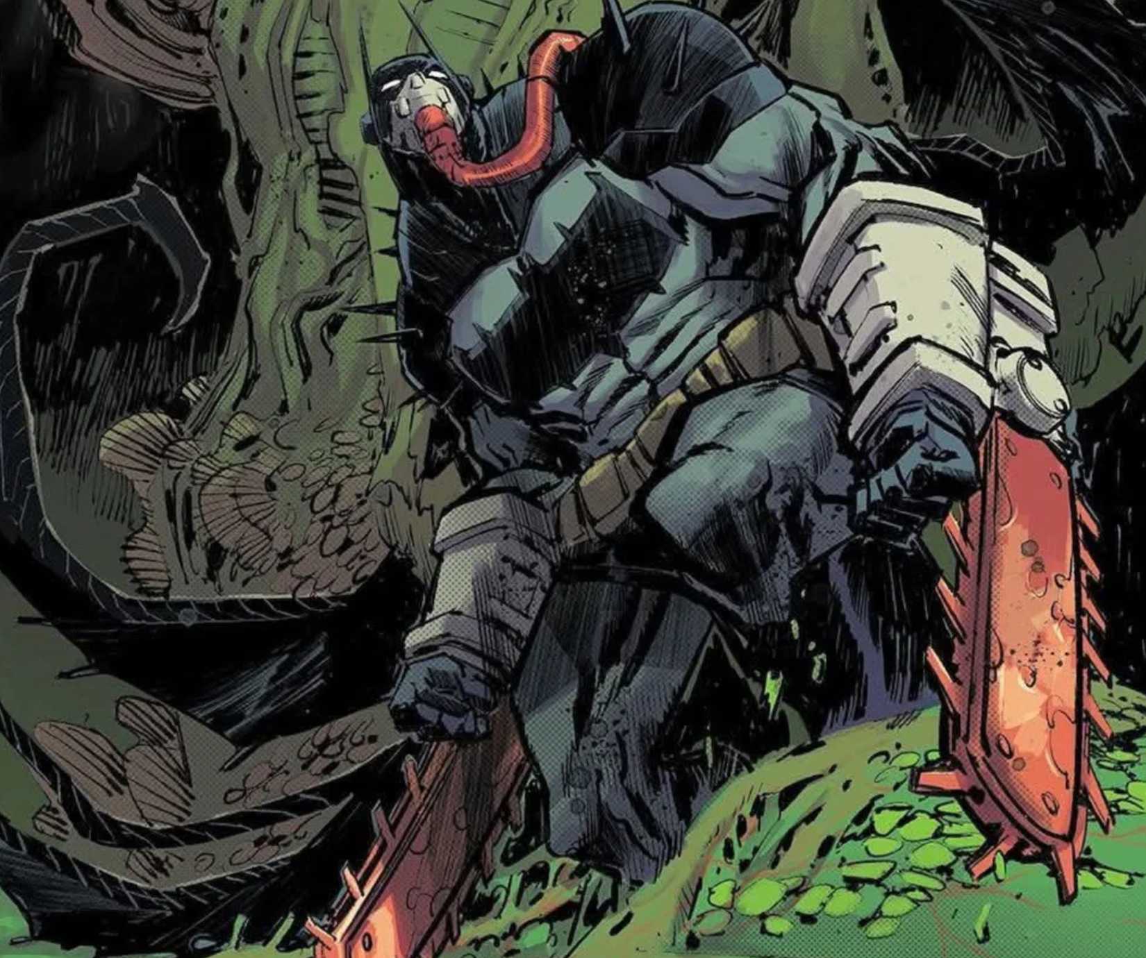 absolute batman with chainsaw arms