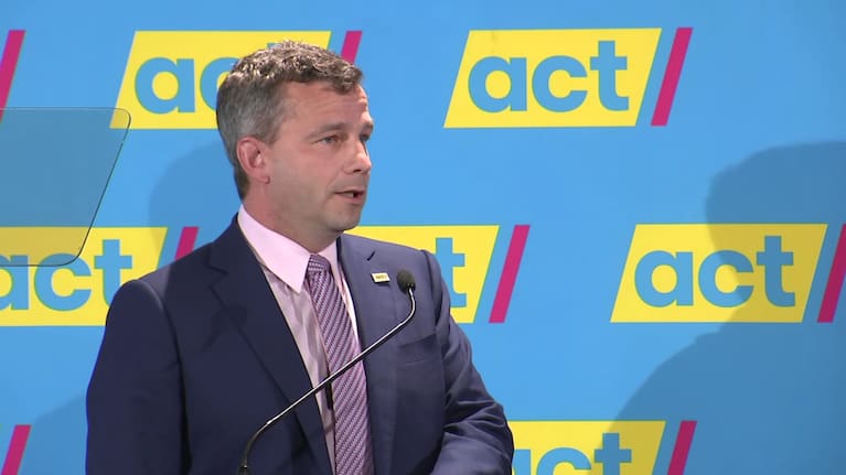 ACT leader and Deputy Prime Minister David Seymour took a swipe at "bureaucratic" governments that aren't balancing their books, turned an old call for a smaller government into a campaign promise, and rejected the "endless blame game" of scapegoating one group after another.