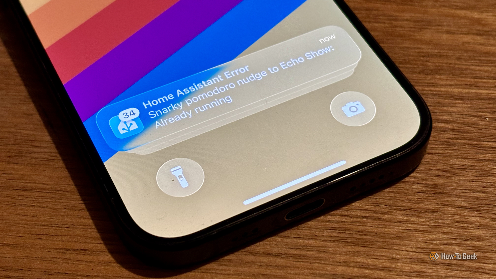 An iPhone showing 34 notifications from Home Assistant.