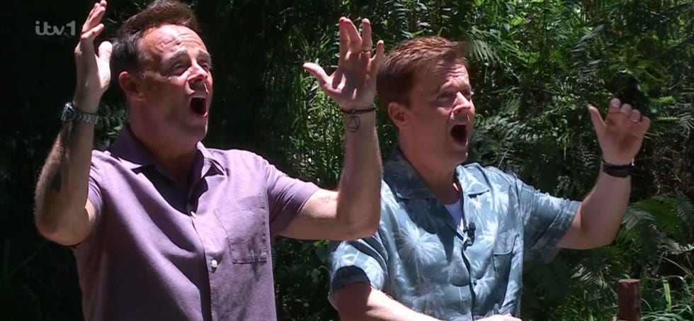 ant and dec looking shocked on i'm a celebrity... get me out of here