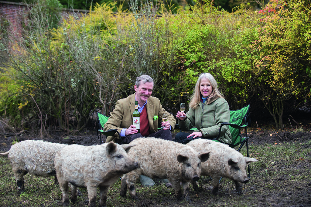 Lady Jane and Michael Kaplan in the Dalmeny Walled Garden