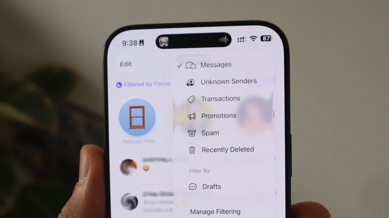 iOS 26 brings filters to different messages