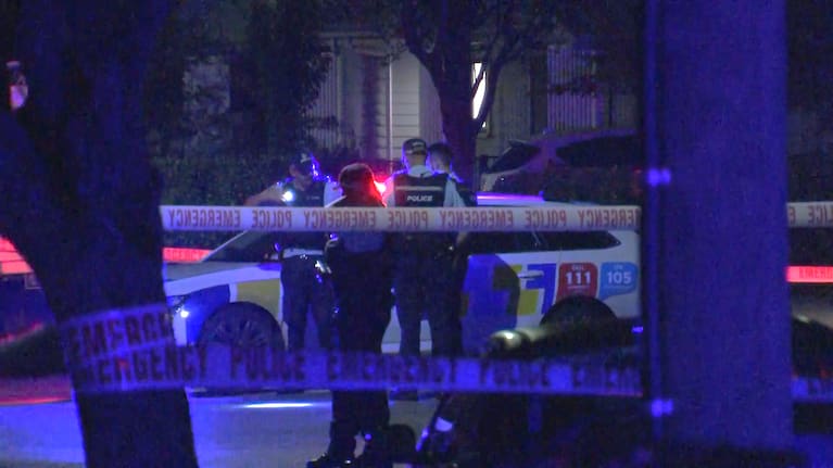 Armed police at the scene of an altercation in Northcote on Wednesday night.