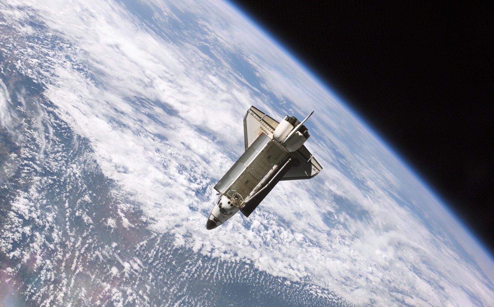 Space shuttle pictured above earth