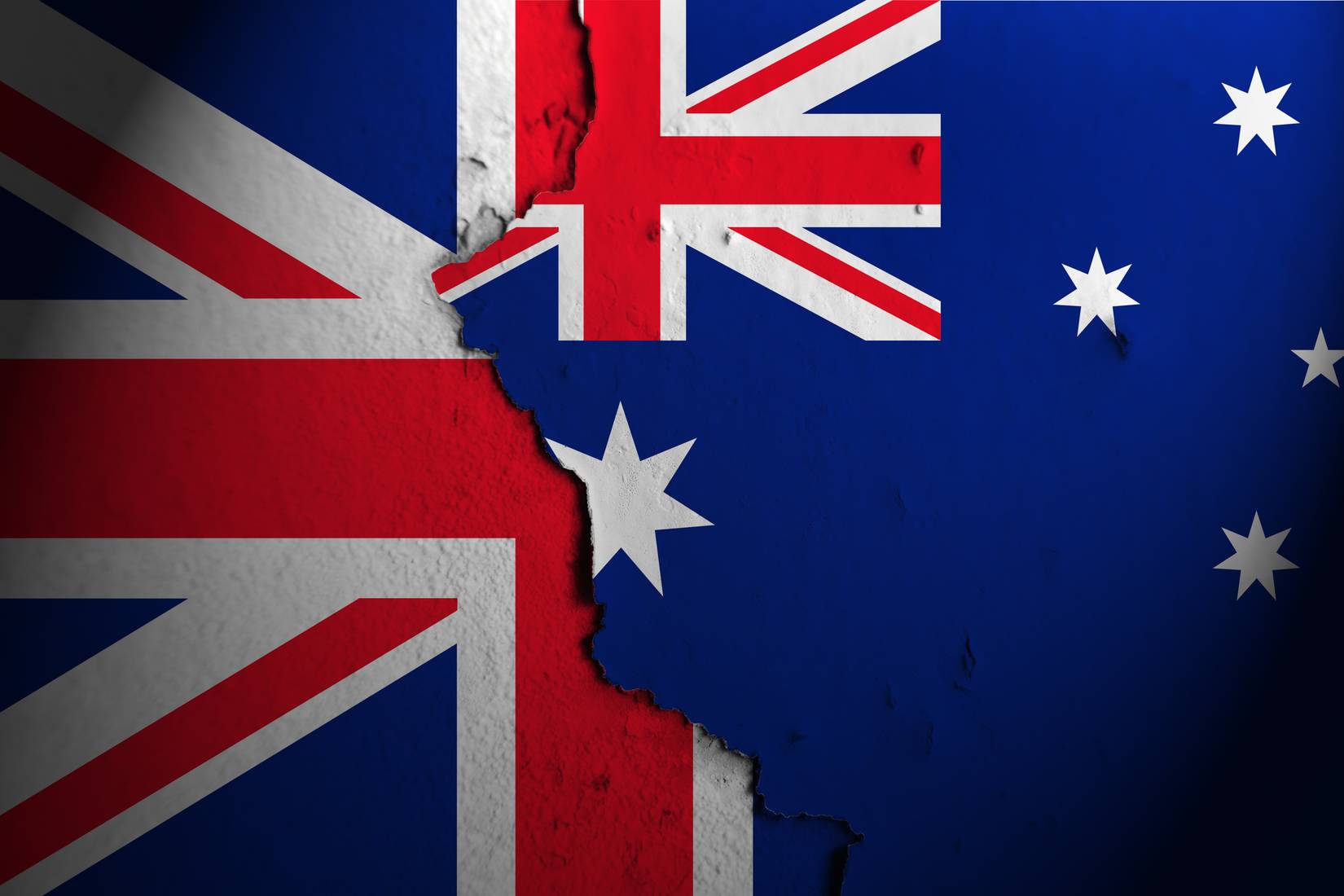 Australian and U.K. flags