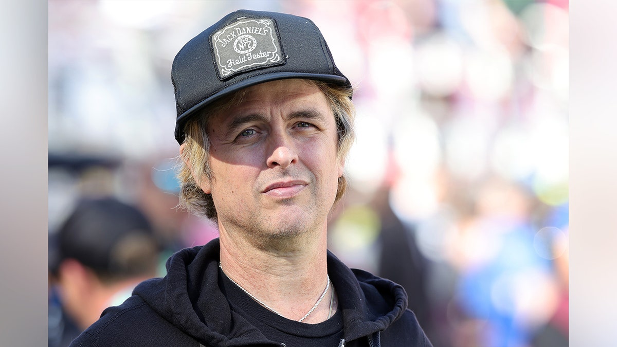 Billie Joe Armstrong at the Super Bowl.