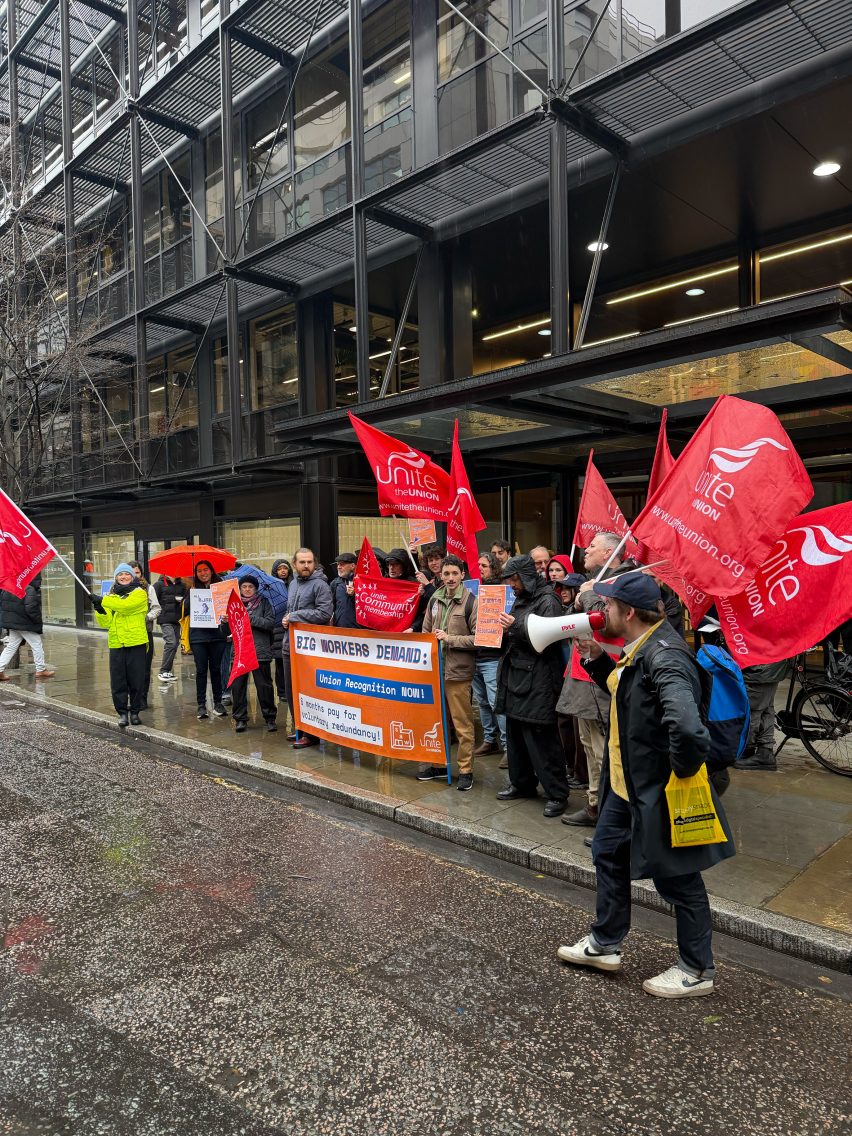 Protest outside Broadgate offices of BIG
