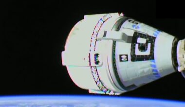 A photo of the Boeing Starliner from space.