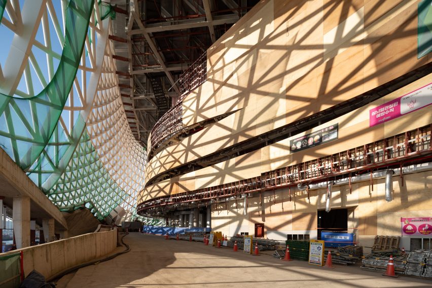 Interior view of Busan Opera House under construction 