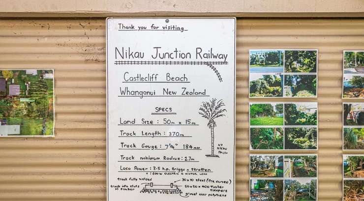 133 Cornfoot Street, Castlecliff, Whanganui, comes with a 370m railway track and a miniature train. Photo / Supplied