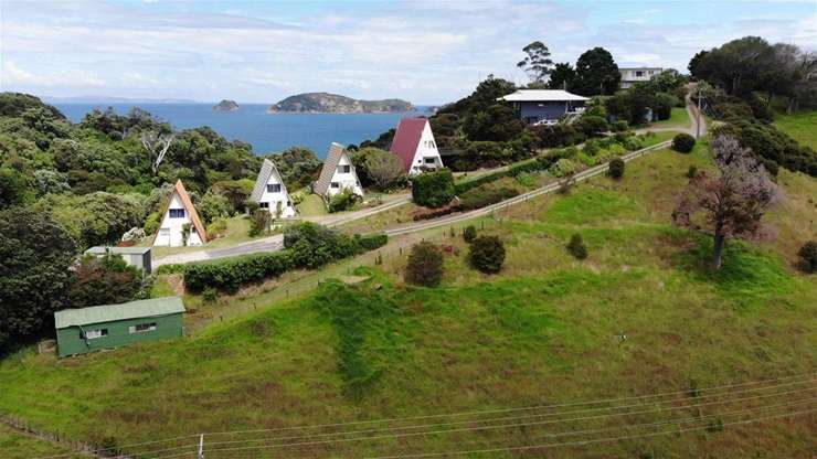 Four A-frames have hit the market for sale in Auckland's Blockhouse Bay. They are the work of 98-year-old investor Colin Watson. Photo / Supplied