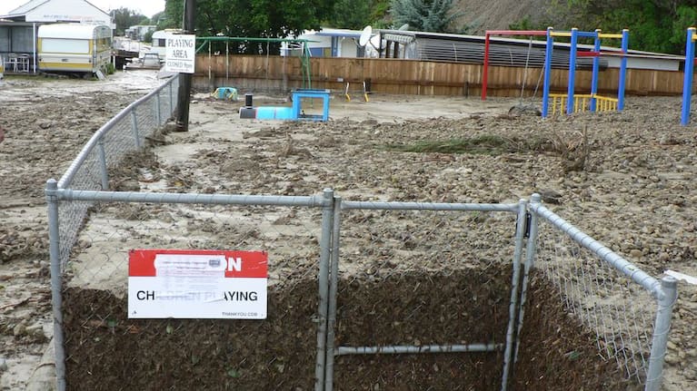 A slip at the campground in 2011 covered the playground area