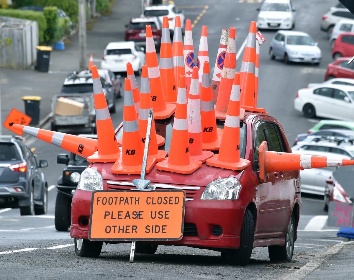 Car's cone covering 'just your usual student antics'
