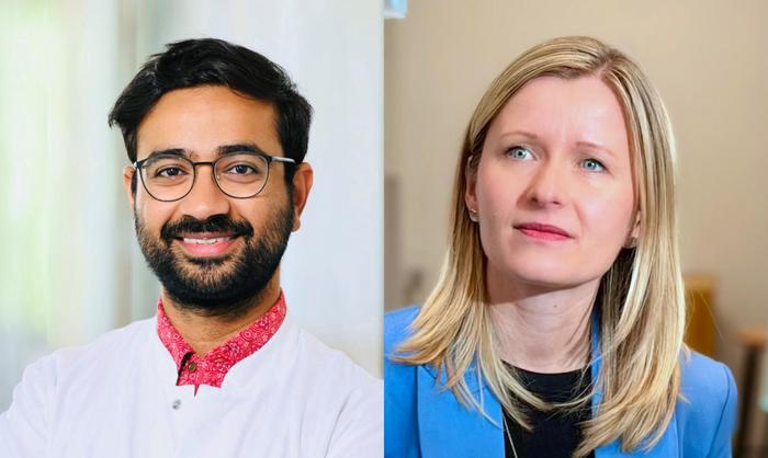 Gaurav Sadhnani, CEO of Epithelica (left) and Sarah Hedtrich, associate professor at the University...