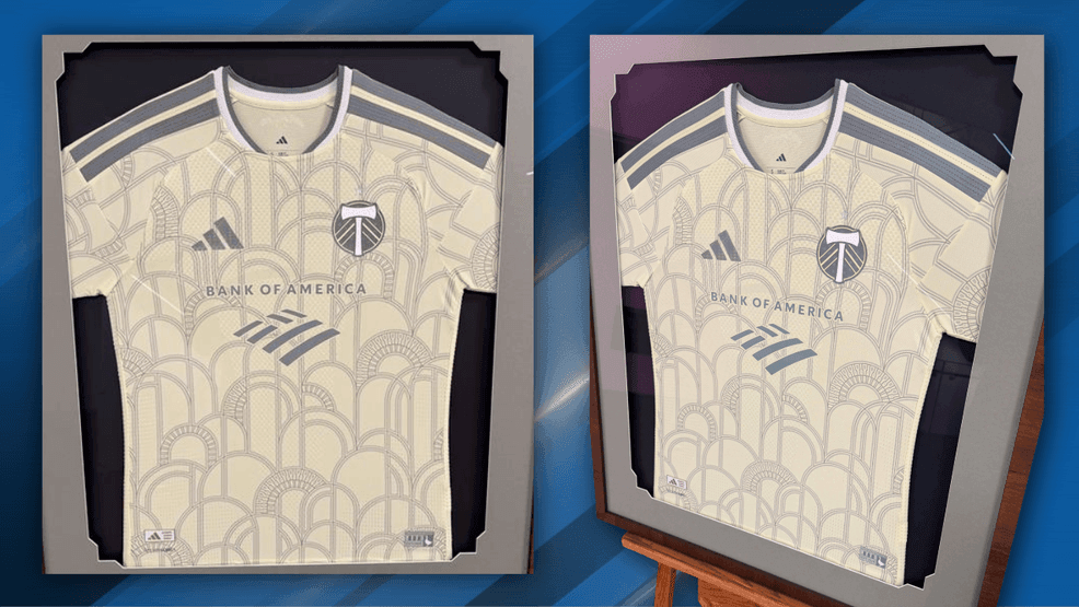 The plaque next to the jersey says it's inspired by "Providence Park's beautiful and imposing archways found along the outer walls." The stadium is located in the Goose Hollow neighborhood/Guillermo Motta Perez