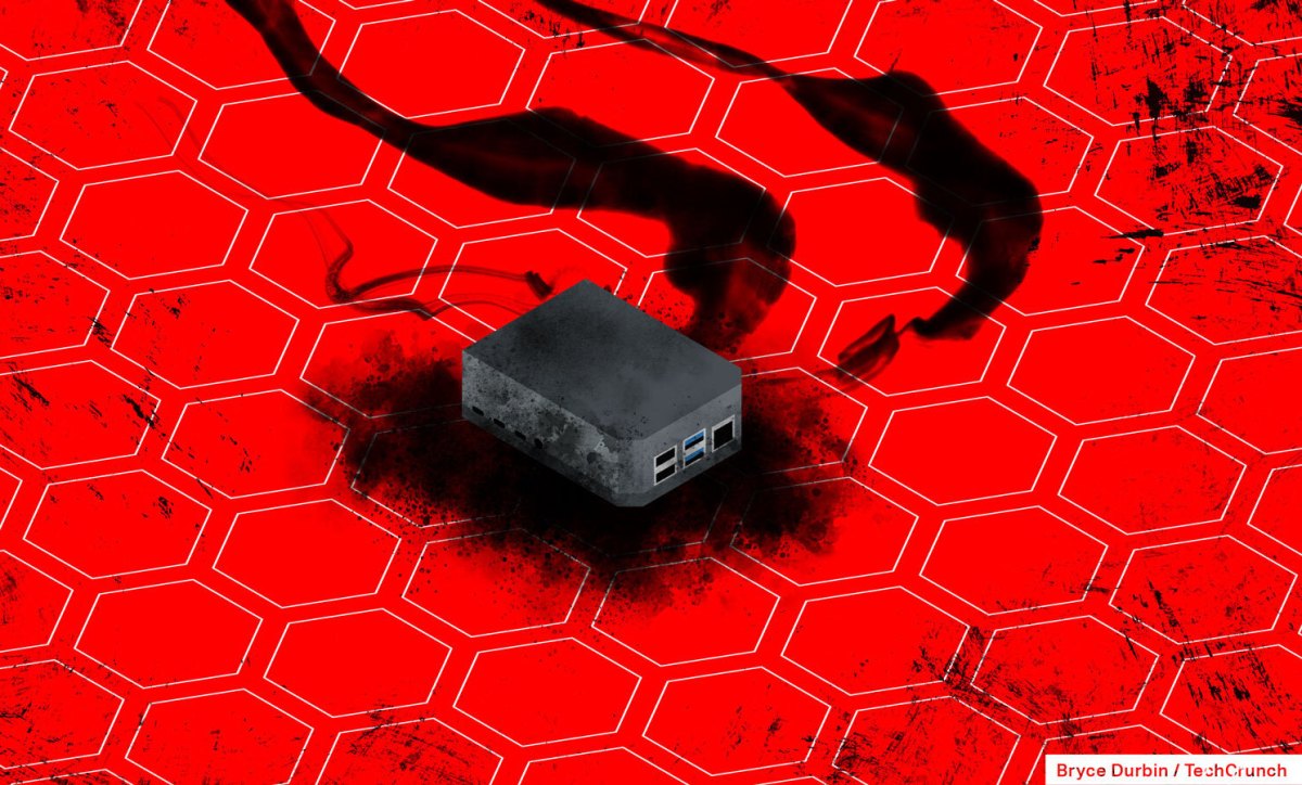 a screenshot of a burned out router or firewall, indicating a breach