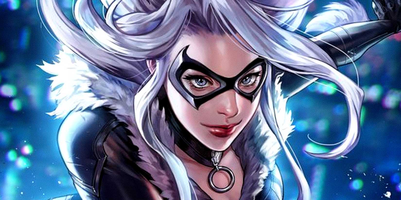 Felicia Hardy lands in a superhero pose in Black Cat Marvel art by Sujin Jo