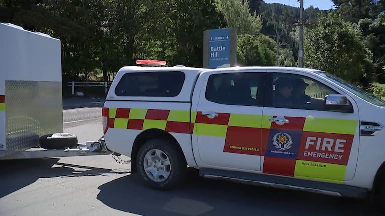 Fire and Emergency New Zealand's Urban Search and Rescue teams near the crash site in Paekākāriki Hill area.