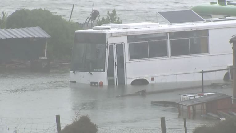 Flooding at a property in Banks Peninsula.