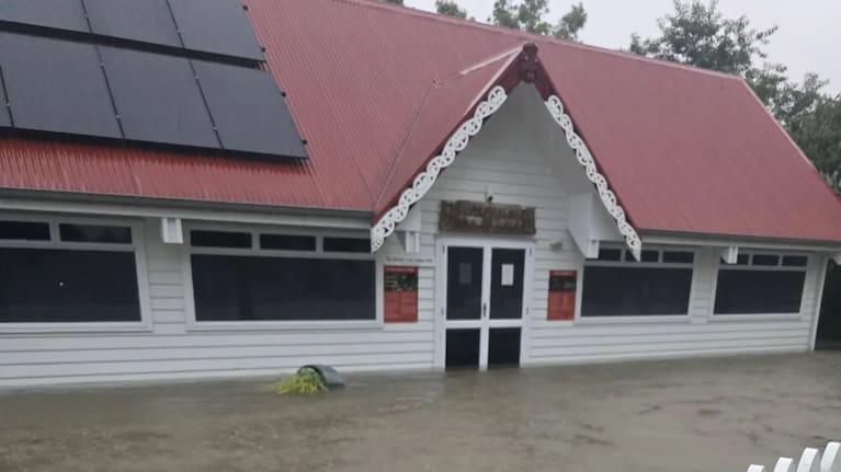 Flooding at Ōtorohanga Museum.