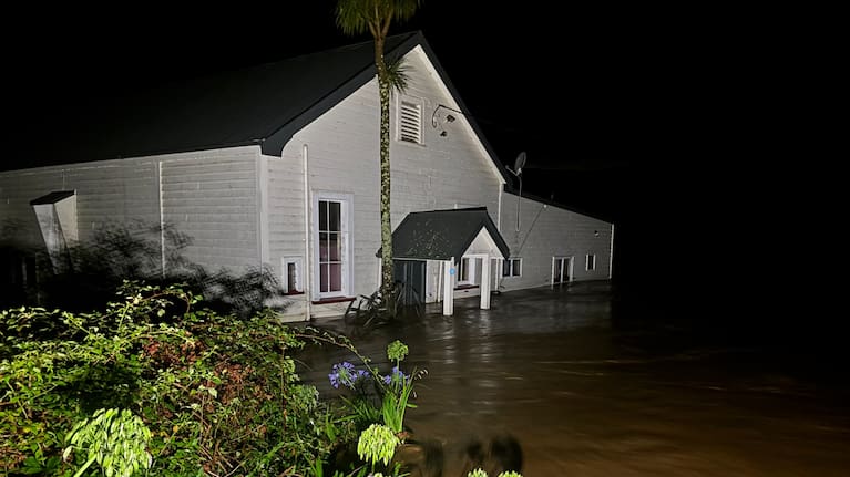 Flooding in Ōpārau, north west of Ōtorohanga.  
