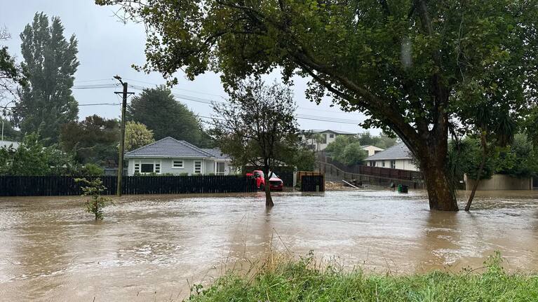 Flooding on Centaurus Road, near the Heathcote River.