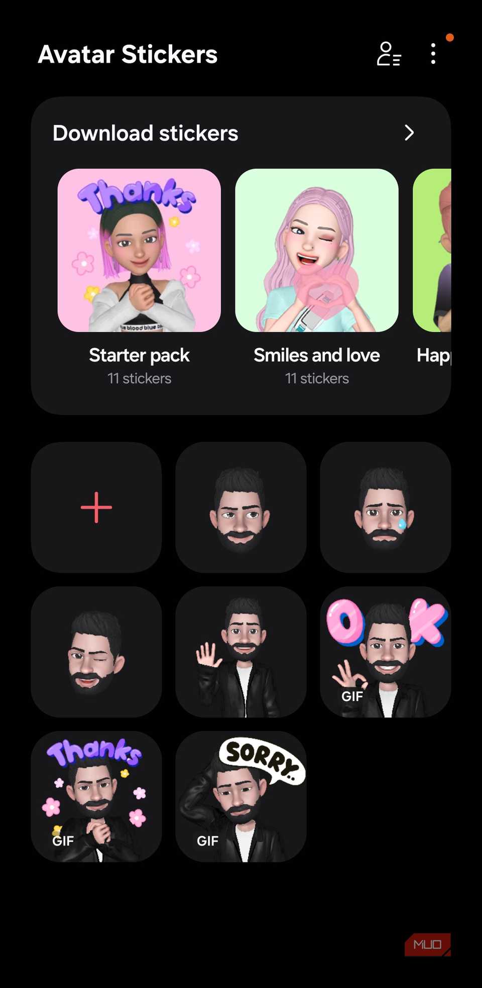 Galaxy Stickers on phone