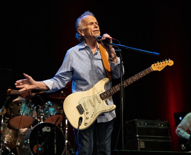 Al Jardine, co-founder of The Beach Boys, on stage at the Saban Theatre in Beverly Hills,...