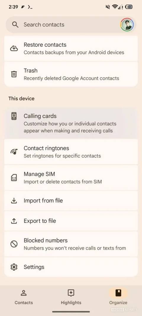 Google Contacts Calling Cards-aa