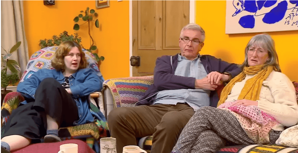 Helena with her mother and step-father on Gogglebox