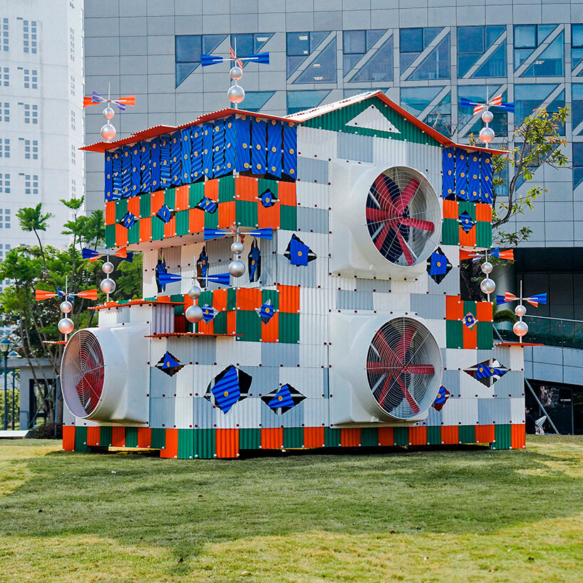 industrial components assemble glowing clock-house by drawing architecture studio in china