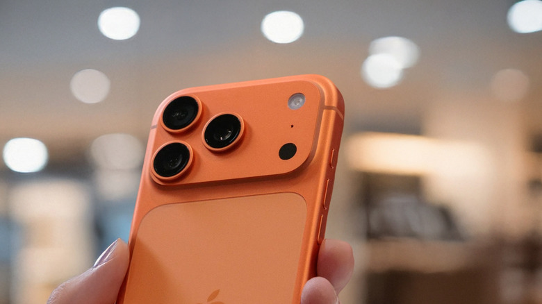 Hand holding an iPhone 17 Pro Max