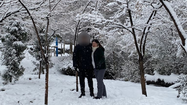 Irene and her cousin in Iran in January.