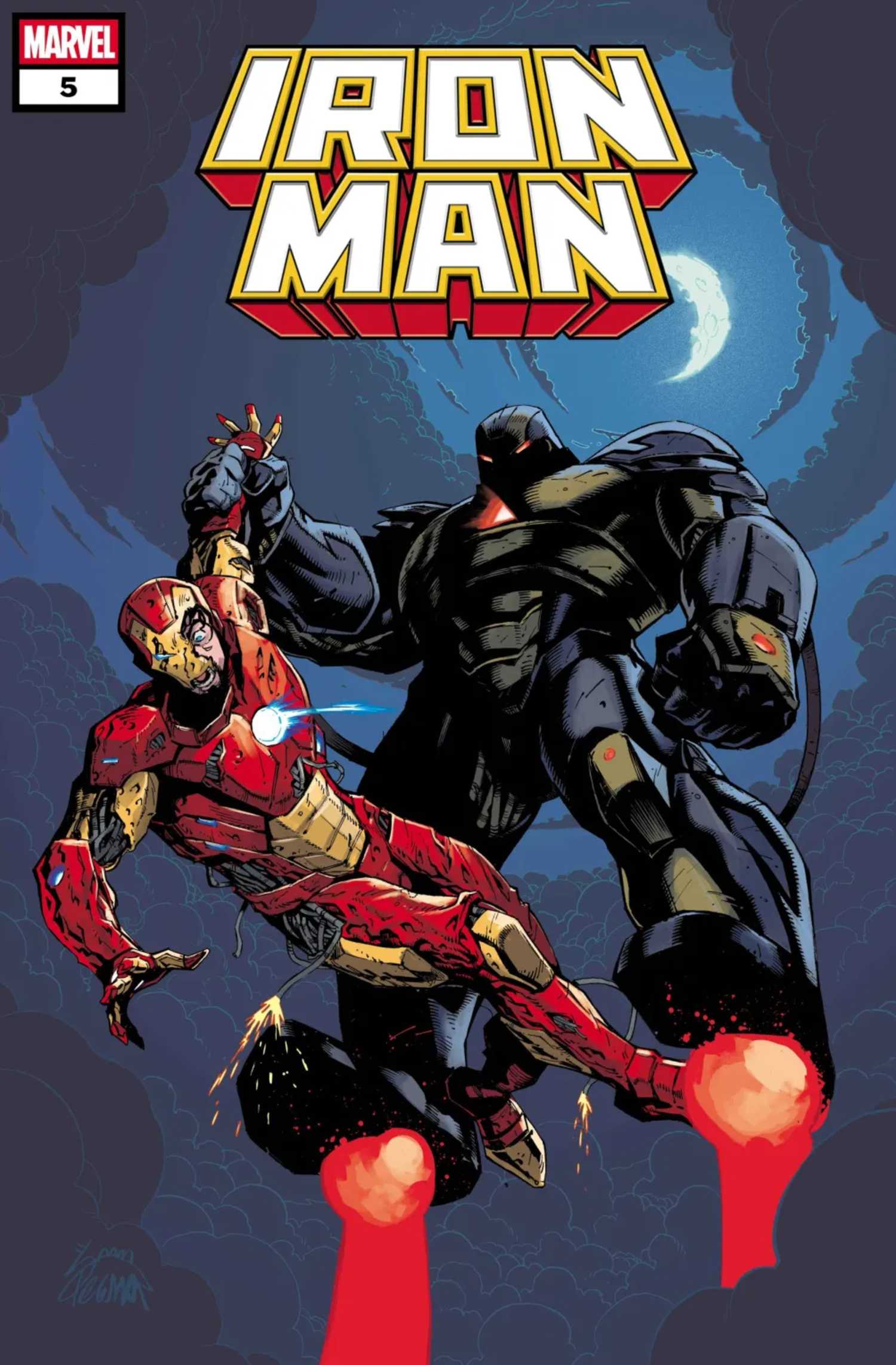 iron man 5 cover showing tony fighting his official replacement-1