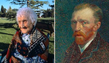 split image of Jeanne Calment and Vincent Van Gogh