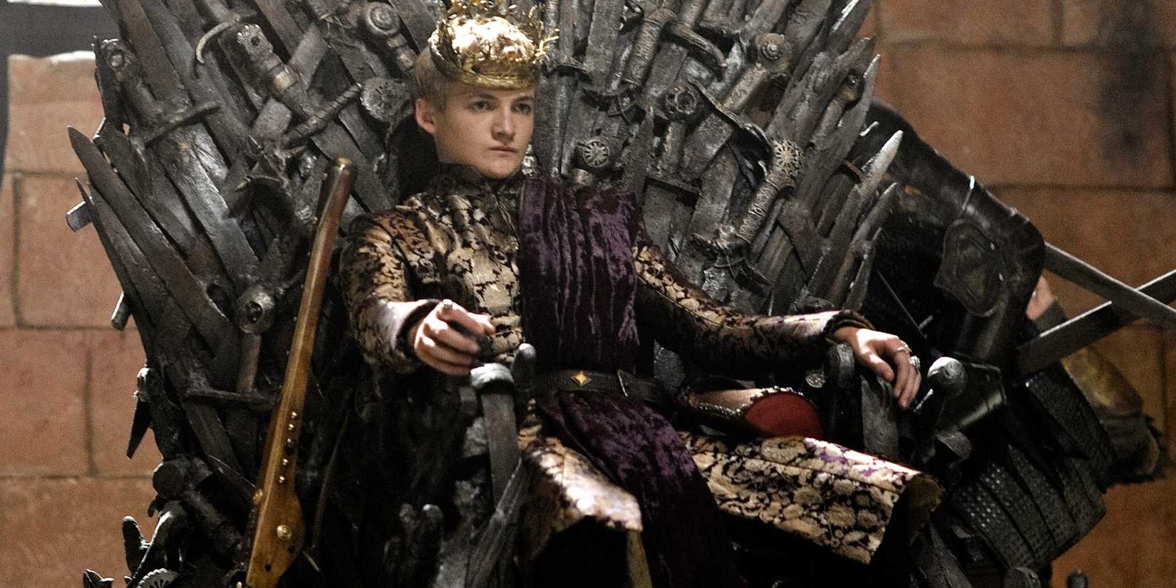 Joffrey sitting on the Iron Throne in Game of Thrones