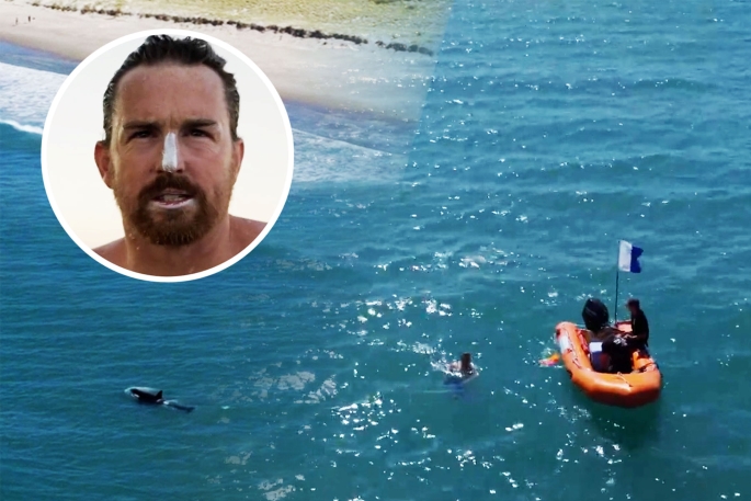SunLive - Man attempting world-record swim joined by orca