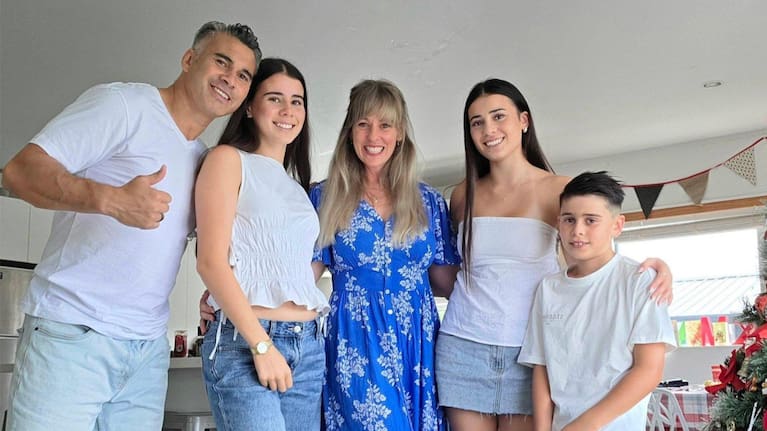 Kate Mitchell with her family.