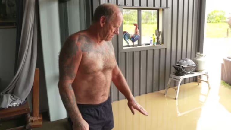 Lionel Killen shows some of the damage to his property