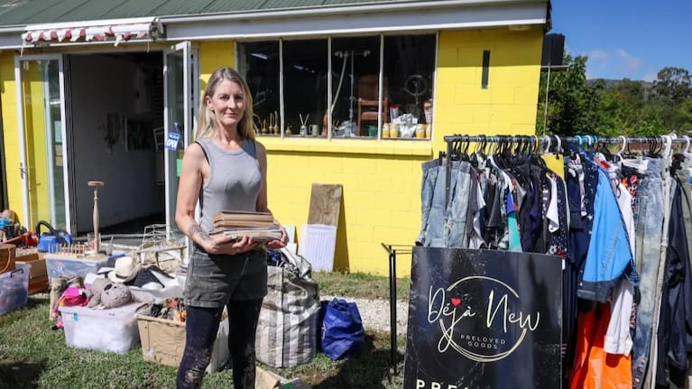 Lisa Ashfield's second-hand store flooded for the second time in 10 months.