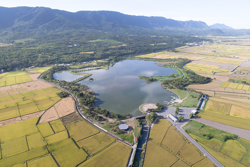 lotus garden a waterside ecological cycling station with metal lotus leaves floating in dapo pond taiwan 12