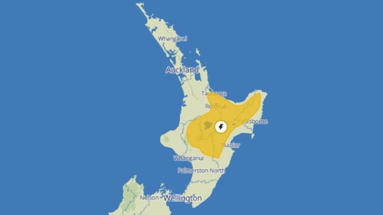 MetService said a showery unstable air mass was expected to affect the North Island from this afternoon and evening.