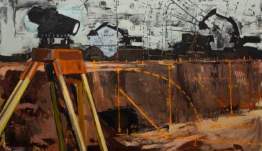 a painting by Jason Mitcham of a construction site