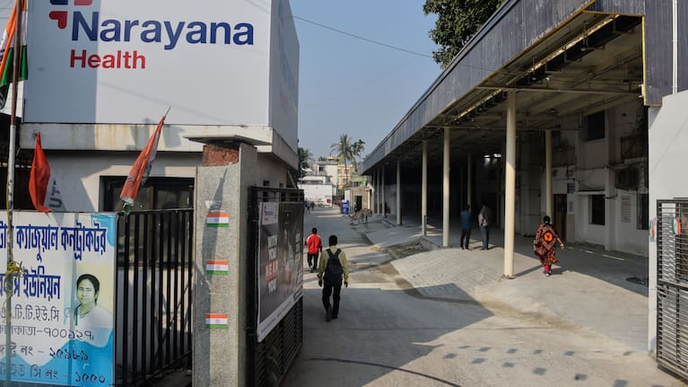 Narayana Multispeciality Hospital where two Nipah cases had been detected since December is seen in Barasat, in the eastern Indian state of West Bengal