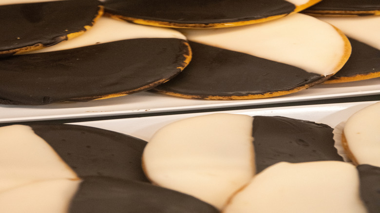 pile of black and white cookies